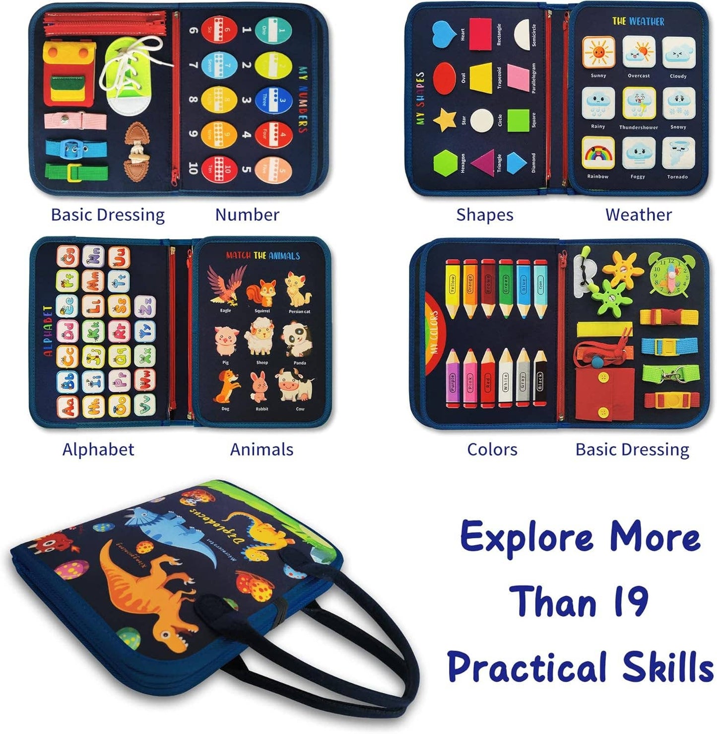 Educational Felt Busy Book Kids Sensory Montessori