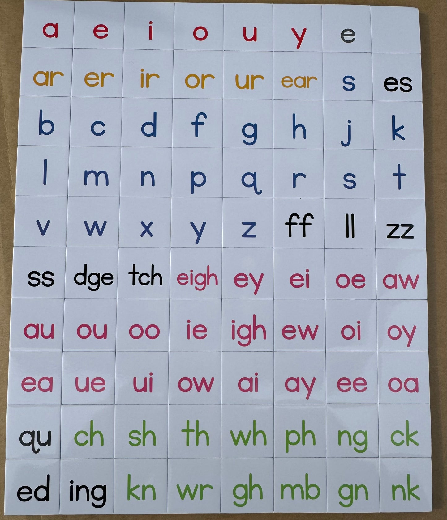 Foam 79 graphemes tiles + 1 blank tile