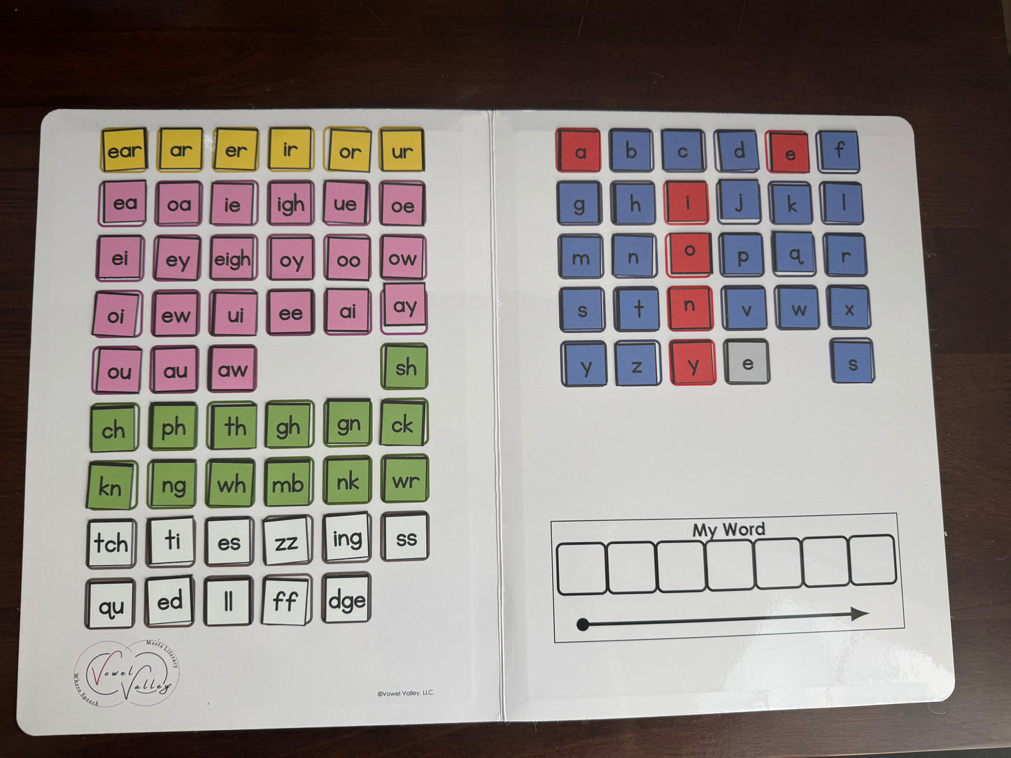 Pull-Apart Sheet of Magnet Tiles- 80 graphemes