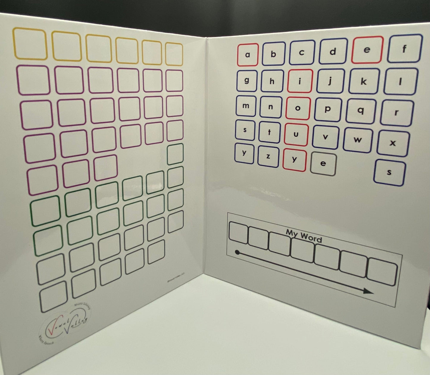 12 Thick Word Building Kits w/ magnetic sheets of tiles (requiring scissor cutting)
