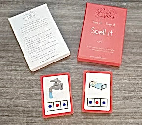 See it, Say it, Spell it CVC practice cards