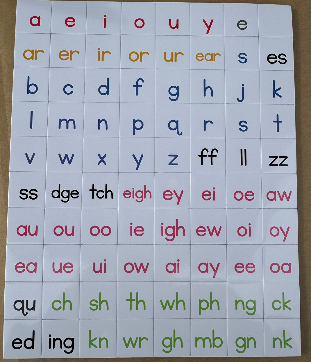 Grapheme Tiles VowelValley