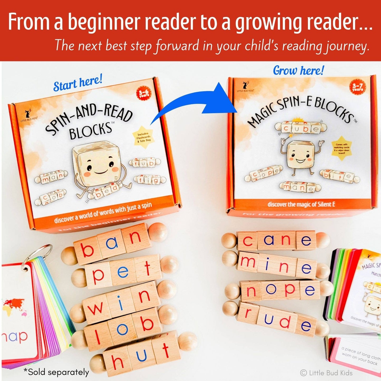 Magic Spin-E Blocks - Silent E CVCe Word Builder Phonics Toy