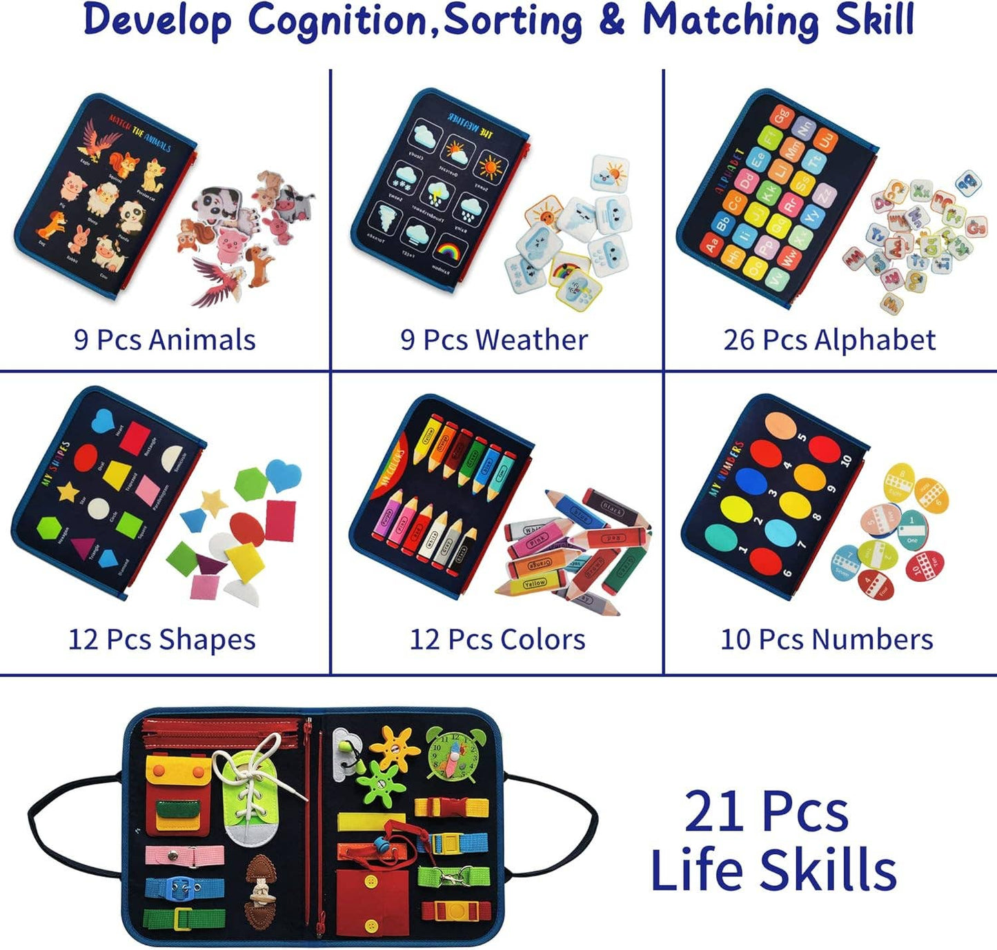 Educational Felt Busy Book Kids Sensory Montessori